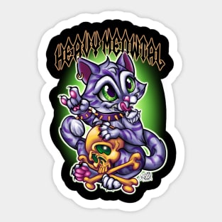 Heavy Meowtal (Grey cat) Sticker